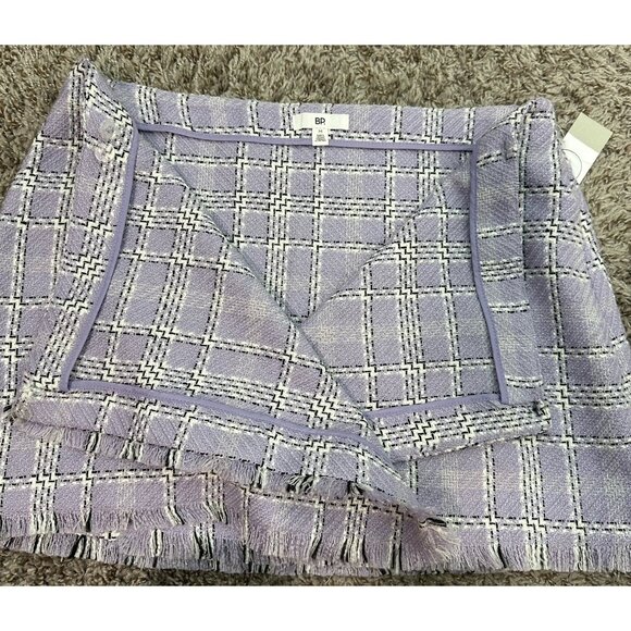 Y2K‎ 90s Purple Tweed Mini Skirt Plaid Coquette Clueless Preppy Classic Med NWT - Picture 8 of 10